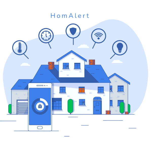 Hero section showing smart home safety features